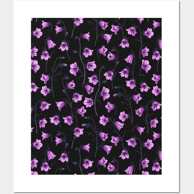 Midnight Bluebells, Harebells, Bellflowers Wall Art by katerinamk